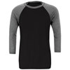 Unisex triblend ¾ sleeve baseball t-shirt BE100BKDH2XL Black/   Deep Heather