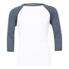 Unisex triblend ¾ sleeve baseball t-shirt BE100WHDE2XL White/   Denim