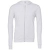 Unisex polycotton fleece full zip hoodie White