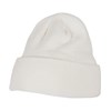 Build Your Brand Heavy Knit Beanie Hat BY001 White