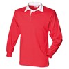 Long sleeve plain rugby shirt Red/ White