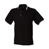 Double tipped collar and cuff polo shirt HB150 Black White tipping