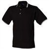 Double tipped collar and cuff polo shirt Black/White