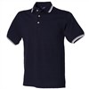 Double tipped collar and cuff polo shirt Navy/White tipping
