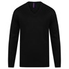 Cashmere touch acrylic v-neck jumper Black