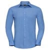 Long sleeve polycotton easycare fitted poplin shirt Corporate Blue
