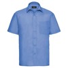 Short sleeve polycotton easycare poplin shirt Corporate Blue