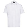 Short sleeve polycotton easycare poplin shirt White
