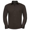 Long sleeve easycare fitted shirt Chocolate
