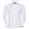 Long sleeve herringbone shirt White
