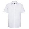 Short sleeve herringbone shirt White