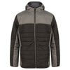 Hooded contrast padded jacket LV660BKGU2XL Black/ Gunmetal Grey