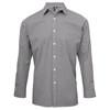 Microcheck (Gingham) long sleeve cotton shirt Black/ White