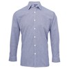 Microcheck (Gingham) long sleeve cotton shirt Navy/ White