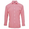 Microcheck (Gingham) long sleeve cotton shirt Red/ White