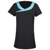 Ivy beauty and spa tunic contrast neckline Black/ Turquoise