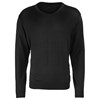 V-neck knitted sweater Black
