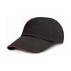 Low-profile heavy brushed cotton cap with sandwich peak Black / Red