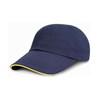 Low-profile heavy brushed cotton cap with sandwich peak Navy / Yellow