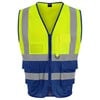 Executive waistcoat RX705HYRB2XL HV Yellow/ Royal Blue