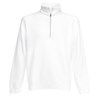 Premium 70/30 zip neck sweatshirt White