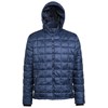 Box quilt hooded jacket Navy