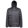 Box quilt hooded jacket Steel