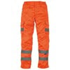 Hi-vis polycotton cargo trousers with knee pad pockets (HV018T/3M) Orange