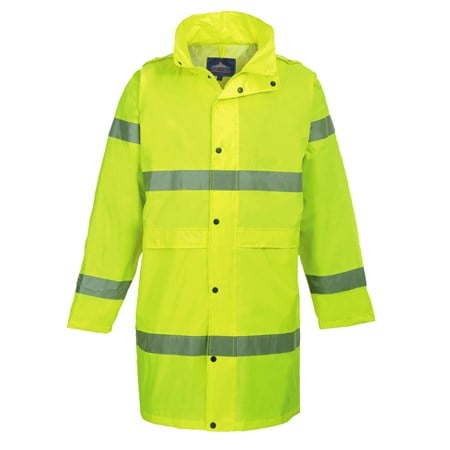 Portwest 190T Fabric High Visibility Long Length Rain Coat