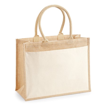 Westford Mill Cotton Pocket Jute Shopper Bag