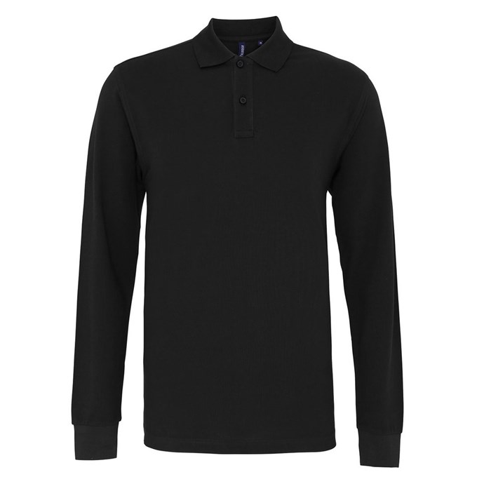 Men's classic fit long sleeved polo Black