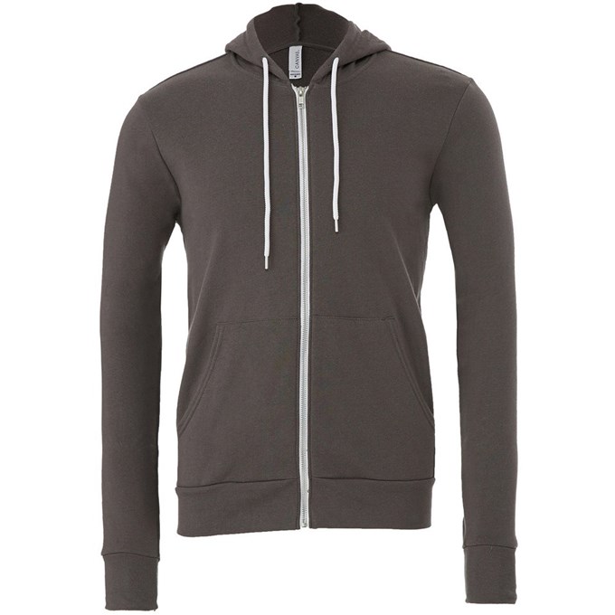 Unisex polycotton fleece full zip hoodie Asphalt
