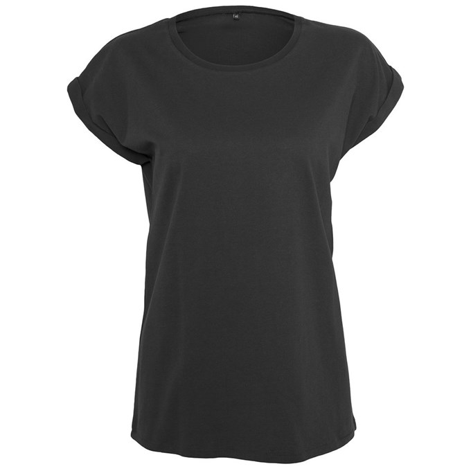 Women's extended shoulder tee BY021BLAC2XL Black*†