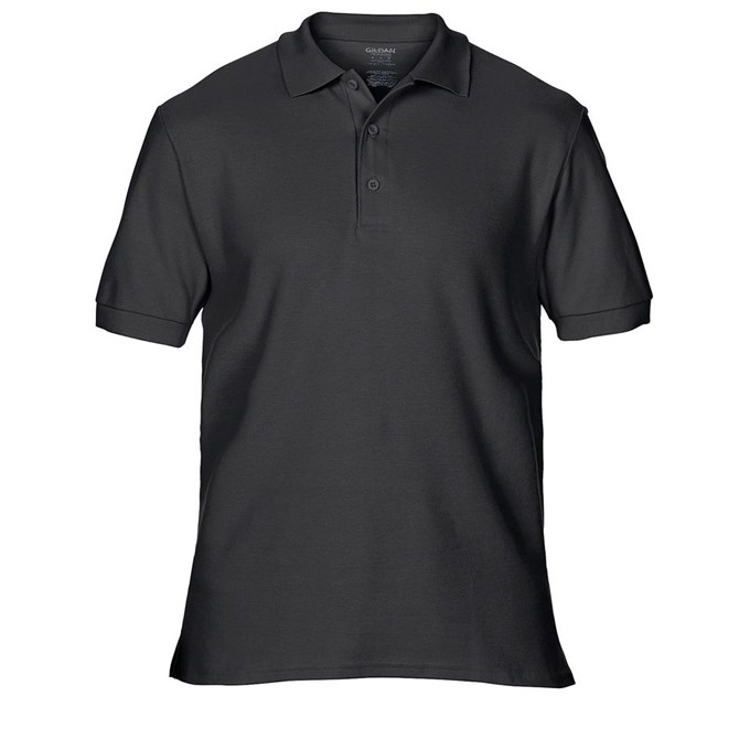 Premium cotton double piqué sport shirt Black*