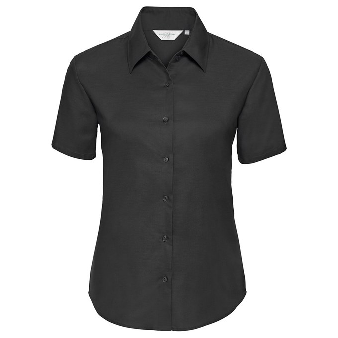 Women's short sleeve Oxford shirt Black