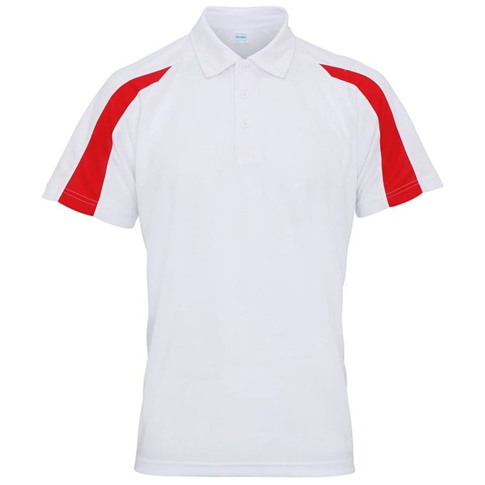 Contrast cool polo Arctic White/ Fire Red