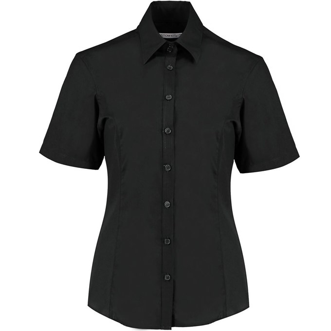 Business blouse short-sleeved (tailored fit) K742FBLAC6 Black*