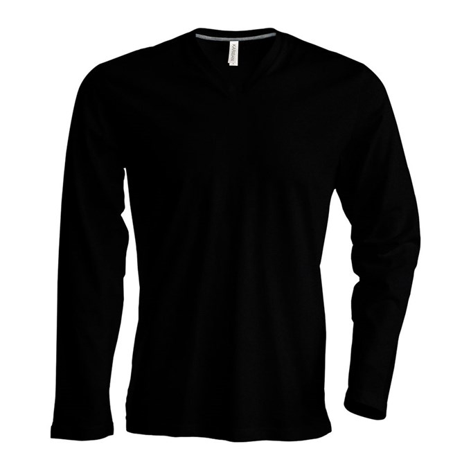 Long sleeve v-neck t-shirt Black