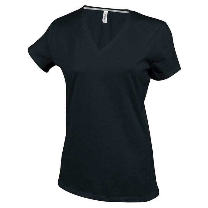 Women's short sleeve v-neck t-shirt Black