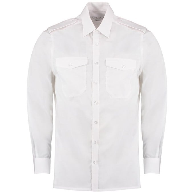 Pilot shirt long sleeved White