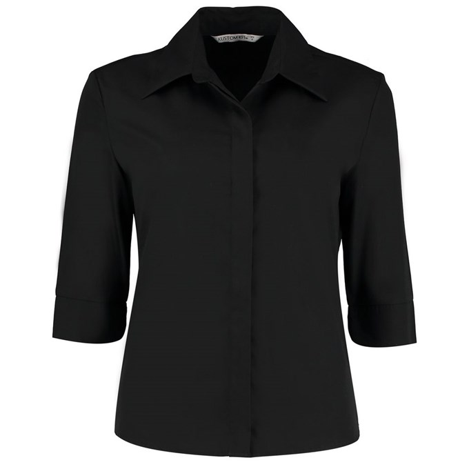Women's continental blouse ¾ sleeve Black