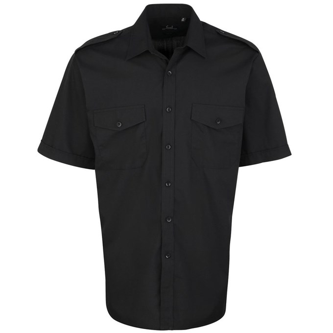Short sleeve pilot shirt Black