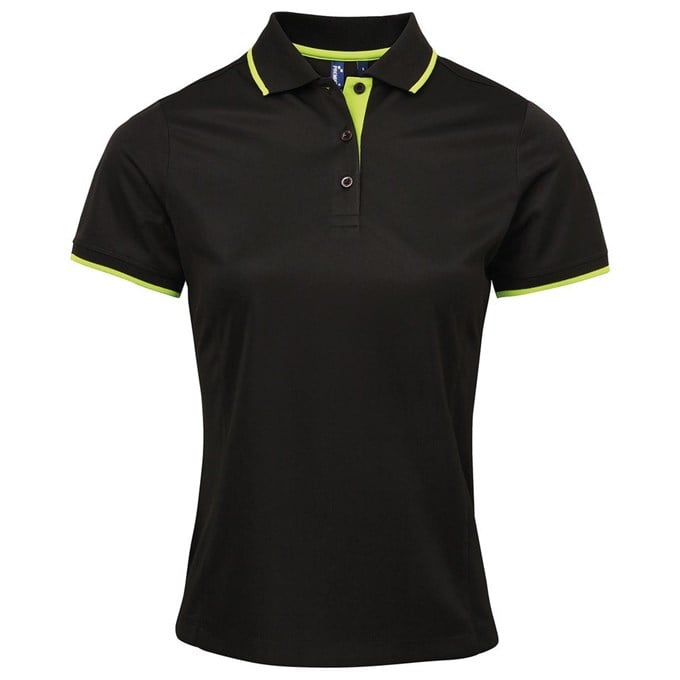 Premier Women's Fitted Contrast Coolchecker Polo Shirt PR619
