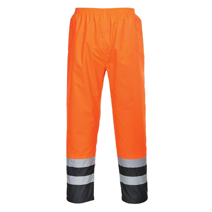 Portwest 300D Abrasion Resistant Hi-Vis Two Tone Traffic Trousers -Orange