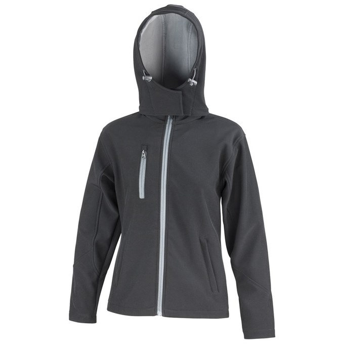 Women's Core TX performance hooded softshell jacket Black/ Grey