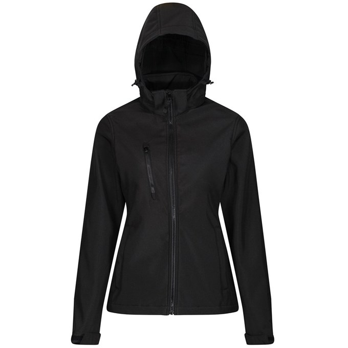 Women's venturer 3-layer hooded softshell jacket RG153 Black