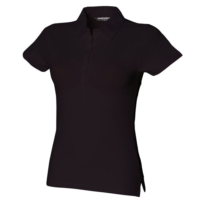 Women's short sleeve stretch polo Black