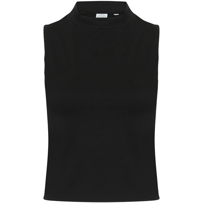 Women's high neck crop vest SK170BLACL Black