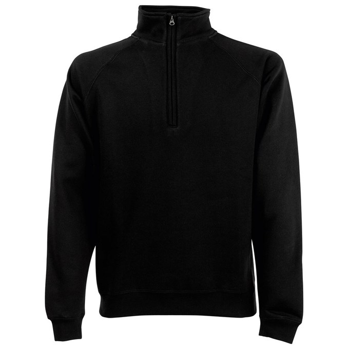 Premium 70/30 zip neck sweatshirt Black