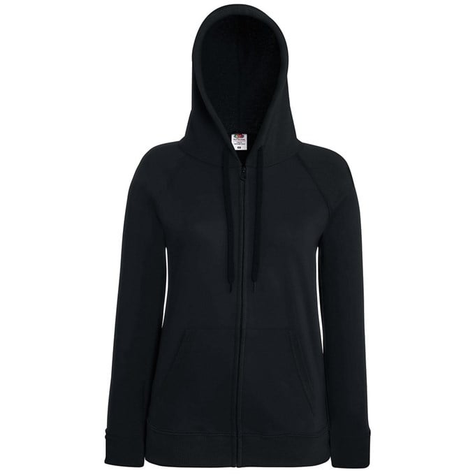 Lady-fit lightweight hooded sweatshirt jacket Black